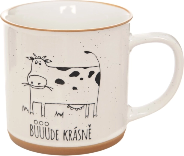 Keramička šalica Statek s motivom krave 0,53 l