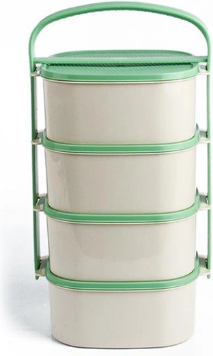 Plastična posuda za nošenje hrane 4x1,2 l s mješavinom šarenih poklopaca TORO