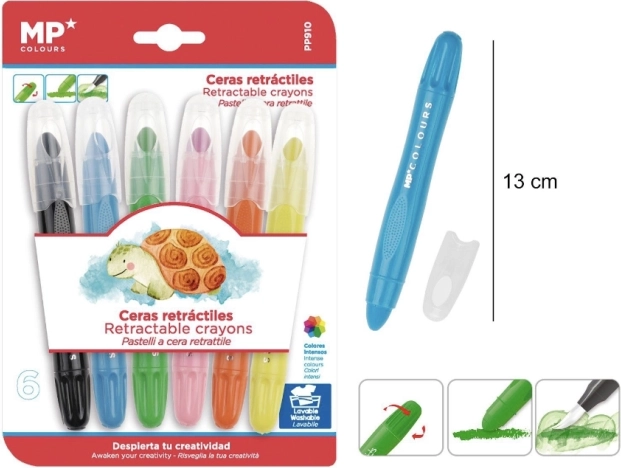 Uvrtljive voštane pastele - 6 boja