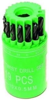 Set svrdla za metal HSS 1–10 mm, 19 dijelova
