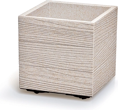 Žardinijera Madera Square Eco Wood 29 cm, bijela, plast s UV zaštitom