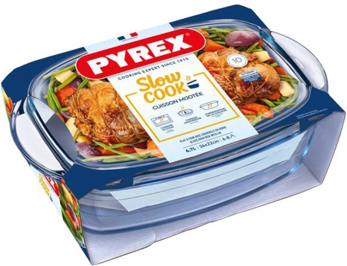 Stakleni pekač s poklopom PYREX 6,7 l