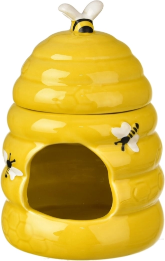 Keramička aroma lampa u obliku pčelinjeg saća, žuta, 14 cm