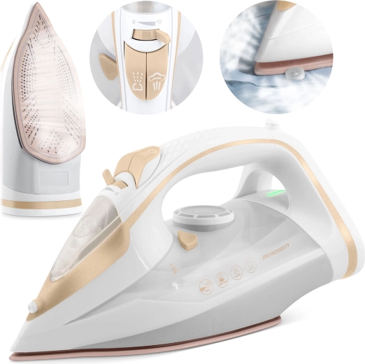 Parno glačalo 3000 W Berdsen s keramičkom podlogom i vertikalnim parenjem