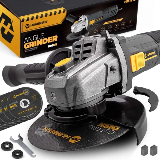 Kutna brusilica 900 W s regulacijom okretaja i setom od 10 diskova 125 mm HUMBERG HM-410