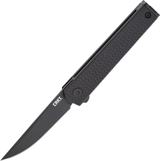 CRKT CEO Microflipper crni džepni nož Drop Point 6 cm, aluminijska drška
