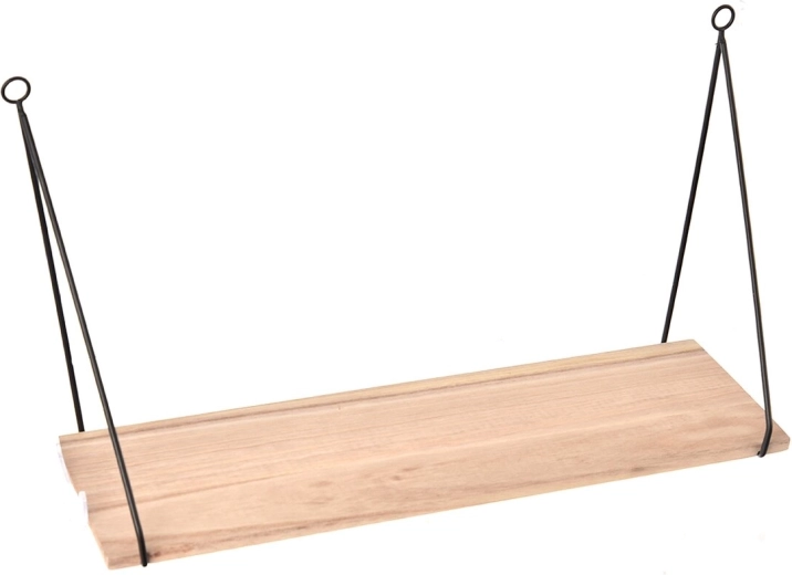 Zidna polica drvo i metal 50 cm