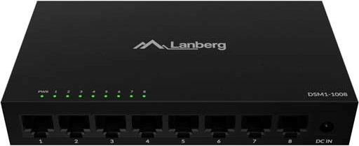 Neupravljivi gigabitni desktop switch 8× RJ‑45 u metalnom kućištu 12 V