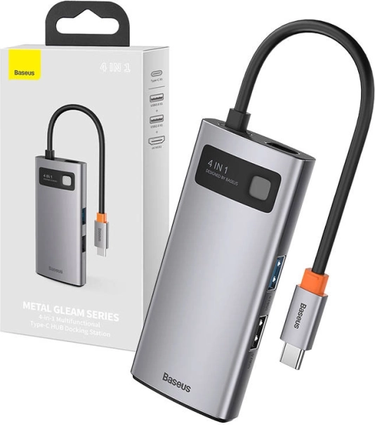 USB-C hub 4 u 1 BASEUS Metal Gleam s HDMI, USB 3.0 i PD 100 W