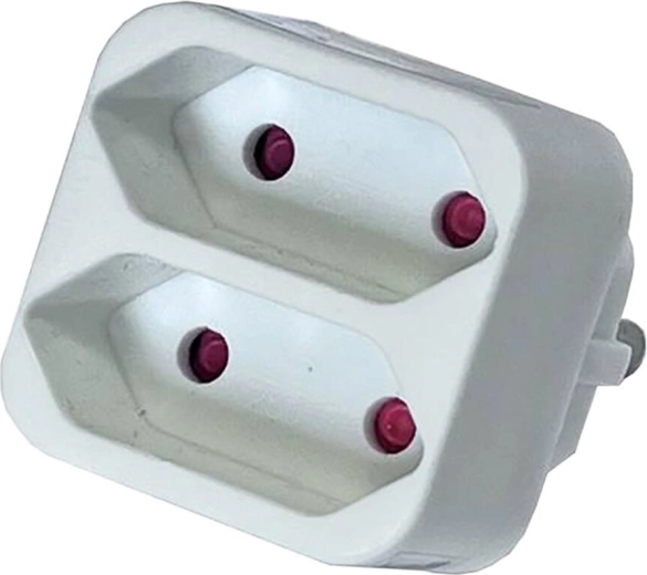 Razdjelnik za utičnicu KONNOC 2× plosnati, 250 V, bijela