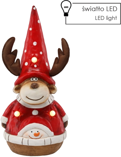 Božićna figurica – sob s kapom s LED osvjetljenjem 48 cm