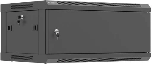 Zidni 19" 4U rack ormar 600 × 450 mm s metalnim vratima, crni – LANBERG WF01 (flat pack)