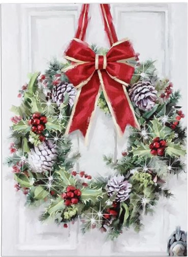 Dekorativna svjetleća LED slika na platnu Vijenac 30 × 40 cm
