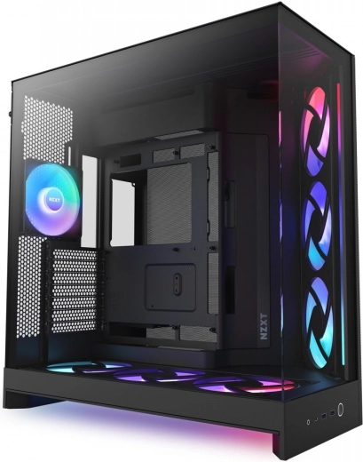 NZXT H9 Flow RGB+ mid-tower kućište s bočnim prozorom, crno