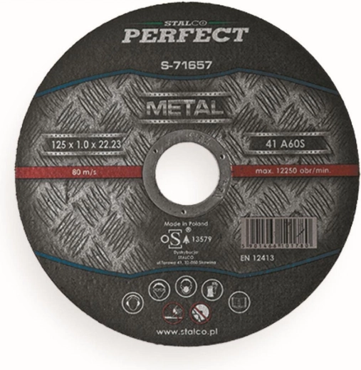 Rezni disk za čelik i inox 125 × 1,0 × 22,23 mm STALCO