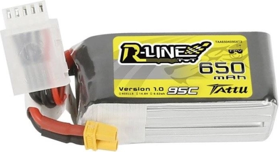 LiPo baterija Tattu R-Line 650 mAh 14,8 V 95C 4S s konektorom XT30