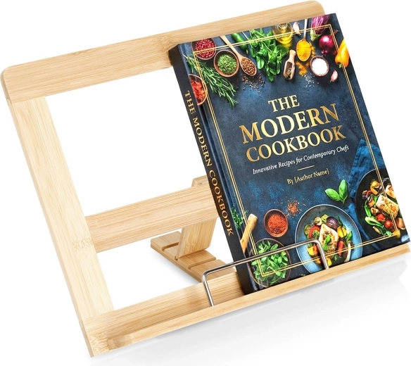 bambusni podesivi stalak za kuharicu i tablet