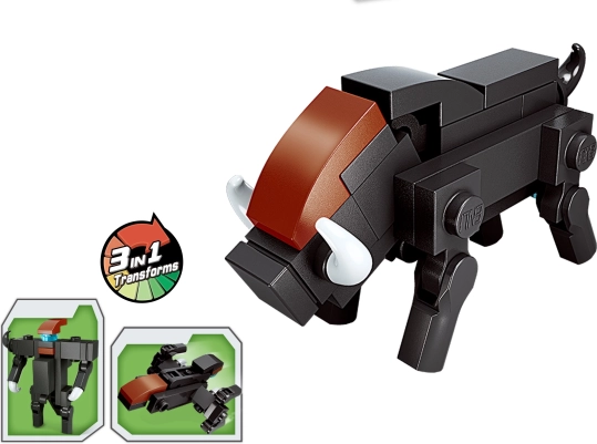 QMAN građevni set 3u1 – divlja svinja (27 dijelova)