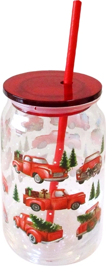 Čaša sa slamkom TORO 480 ml s božićnim motivom