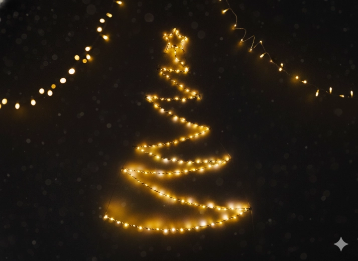 Božićna dekoracija – LED drvce sa zvijezdom 105 cm, topla bijela, na baterije