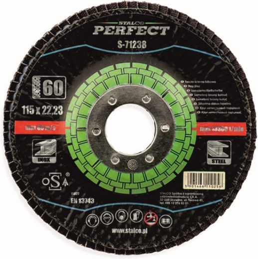 Lamelasti brusni disk 115 × 22,23 mm, granulacija 80, cirkonijev STALCO