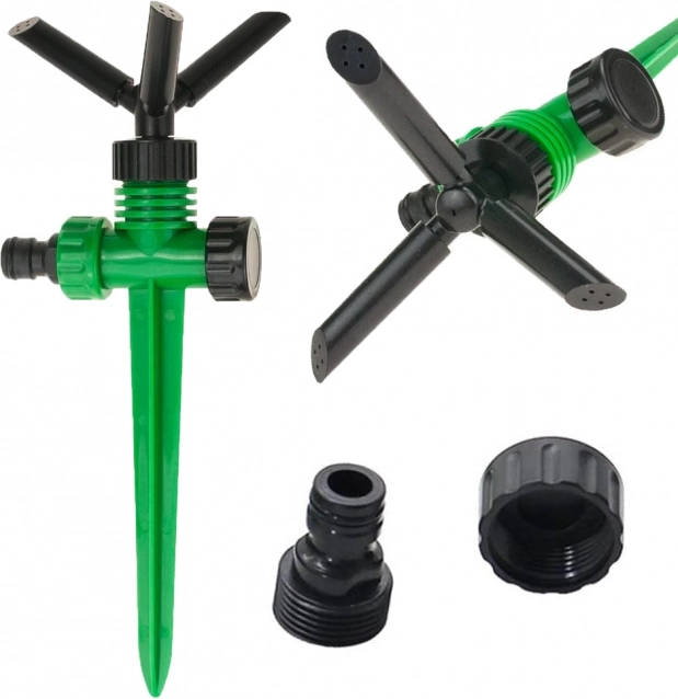 Vrtni rotacijski raspršivač 360° s 3 kraka i zemnim šiljkom