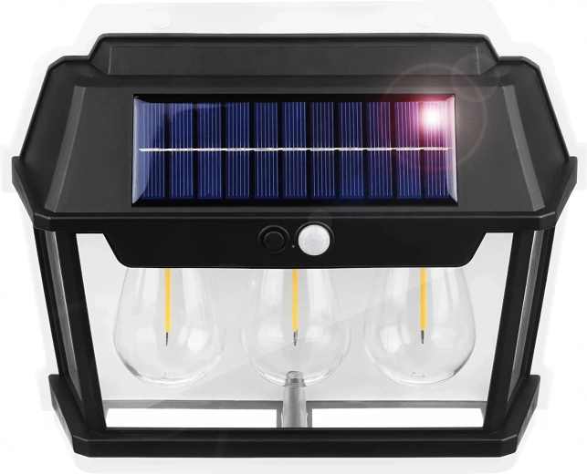 Solarna vanjska zidna svjetiljka s senzorom pokreta – trostruka LED lanterna