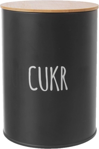 Posuda za šećer Black s bambusovim poklopcem 11 cm