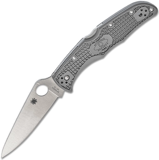 Spyderco Endura 4 Flat Ground sklopivi džepni nož 9,5 cm, satenski, sivi, FRN
