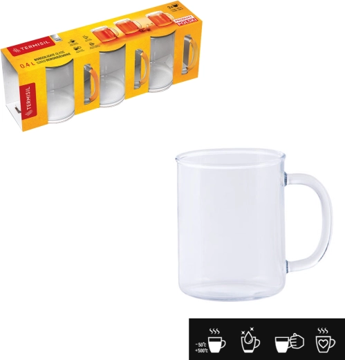 Set vatrostalnih staklenih šalica TERMISIL 400 ml (3 kom)