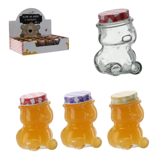 Staklenka medvjedić sa zavrtnim poklopcem 80 ml