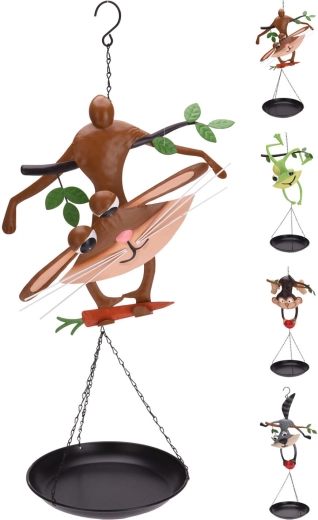 Metalno pojilište i kupalište za ptice Životinjica 39,5 × 21 × 67 cm, mješoviti dekor