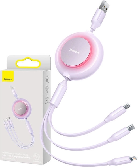 Baseus Bright Mirror II Series uvlačivi 3-u-1 kabel za brzo punjenje