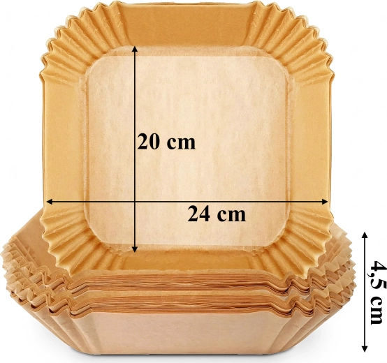 Papirnati ulošci za fritezu na vrući zrak (Air Fryer) 20 × 20 cm, 100 kom
