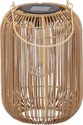 Solarni vrtni lampion 24 cm smeđi