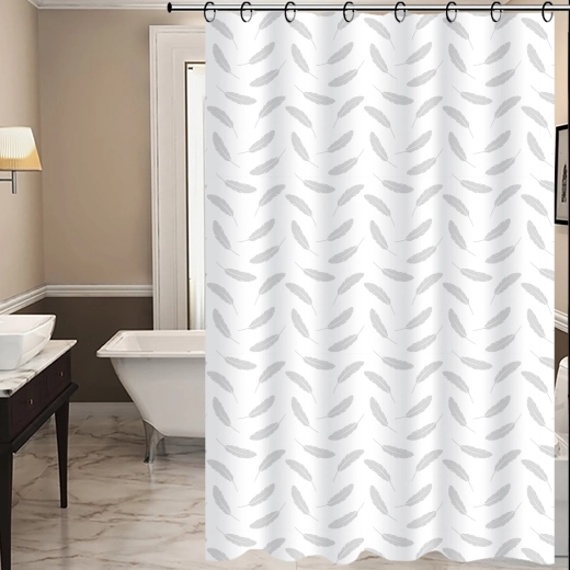 Zavjesa za tuš TORO Premium s motivom lišća 178 × 199 cm