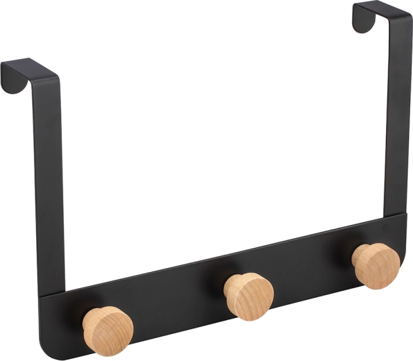 Trostruka vješalica za vrata od metala i bambusa 30 × 2,5 × 20 cm