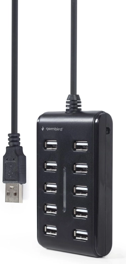 USB hub 2.0 s 10 portova, crni