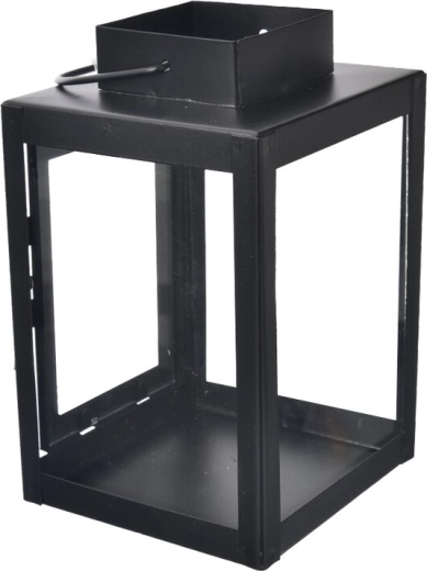 Dekorativna metalna lanternа crna 16 cm