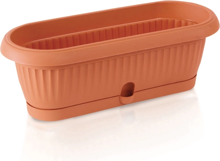 Plastična žardinjera Terra 31,6 cm s podloškom – terakota
