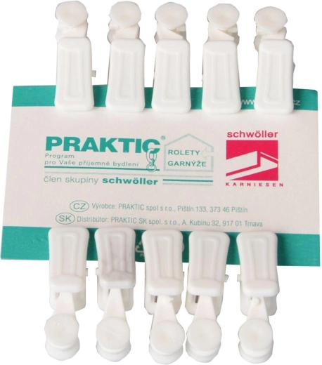 Kvačice za U tračnicu, bijele, 10 kom