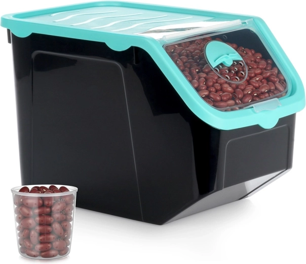 Crni spremnik za voće i povrće s poklopcem 12 l