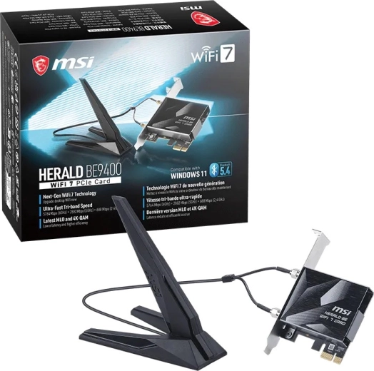 MSI Herald BE9400 WiFi 7 PCIe mrežna kartica