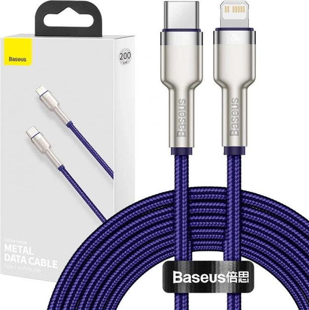 Baseus kabel USB‑C na Lightning 20 W, 2 m, ljubičasti