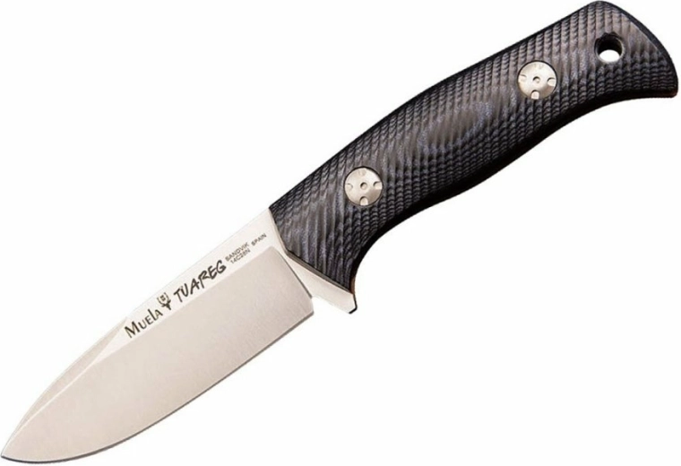 Muela Tuareg 10M izdržljiv bushcraft nož 10 cm s kriogenom obradom Cryo‑T, crno‑plava Micarta, kožna futrola