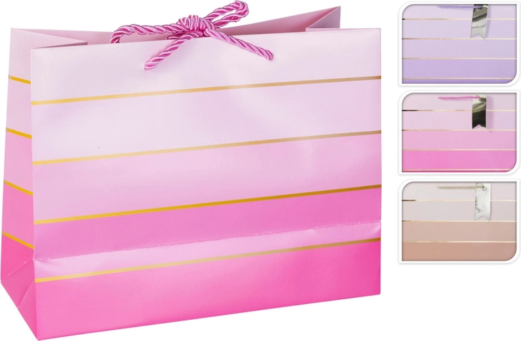 Poklon papirnata vrećica 23 × 18 × 10 cm – mix 3 boje