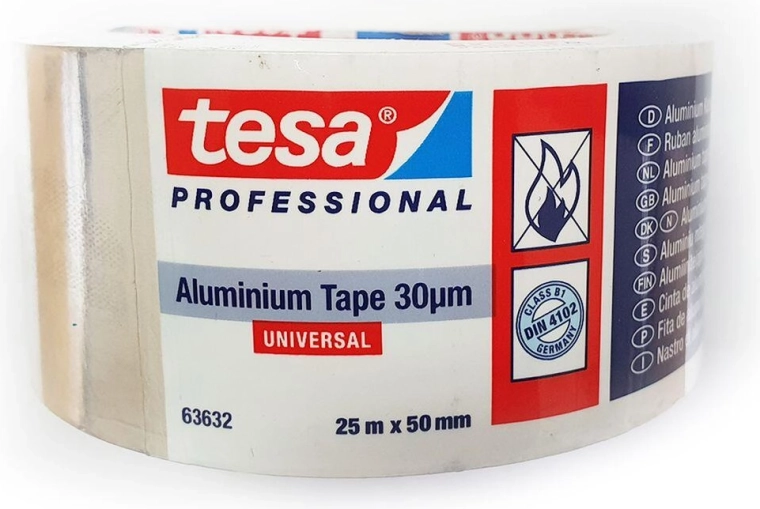 Aluminijska ljepljiva traka TESA 50 mm × 25 m, srebrna