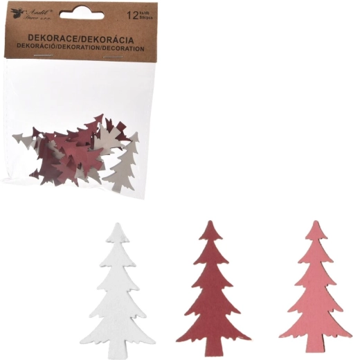 Drveni bor ružičasto-bijeli 4 cm (12 kom)