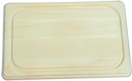 Daska za rezanje mesa od bukovine s utorom 45 × 30 × 1,9 cm
