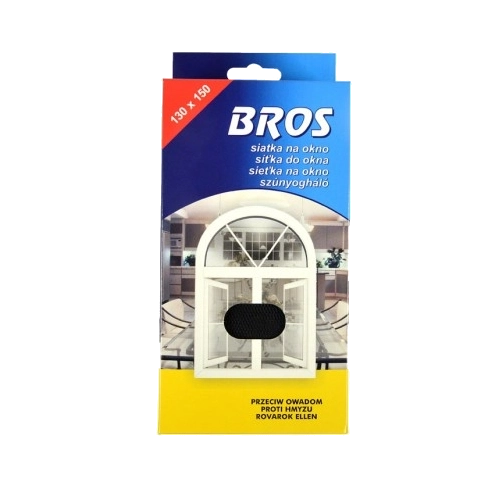 Mreža protiv insekata za prozor 130 × 150 cm BROS, crna